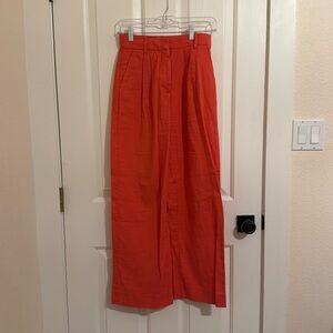 A&F Women's Linen-Blend Tailored Wide Leg Pant